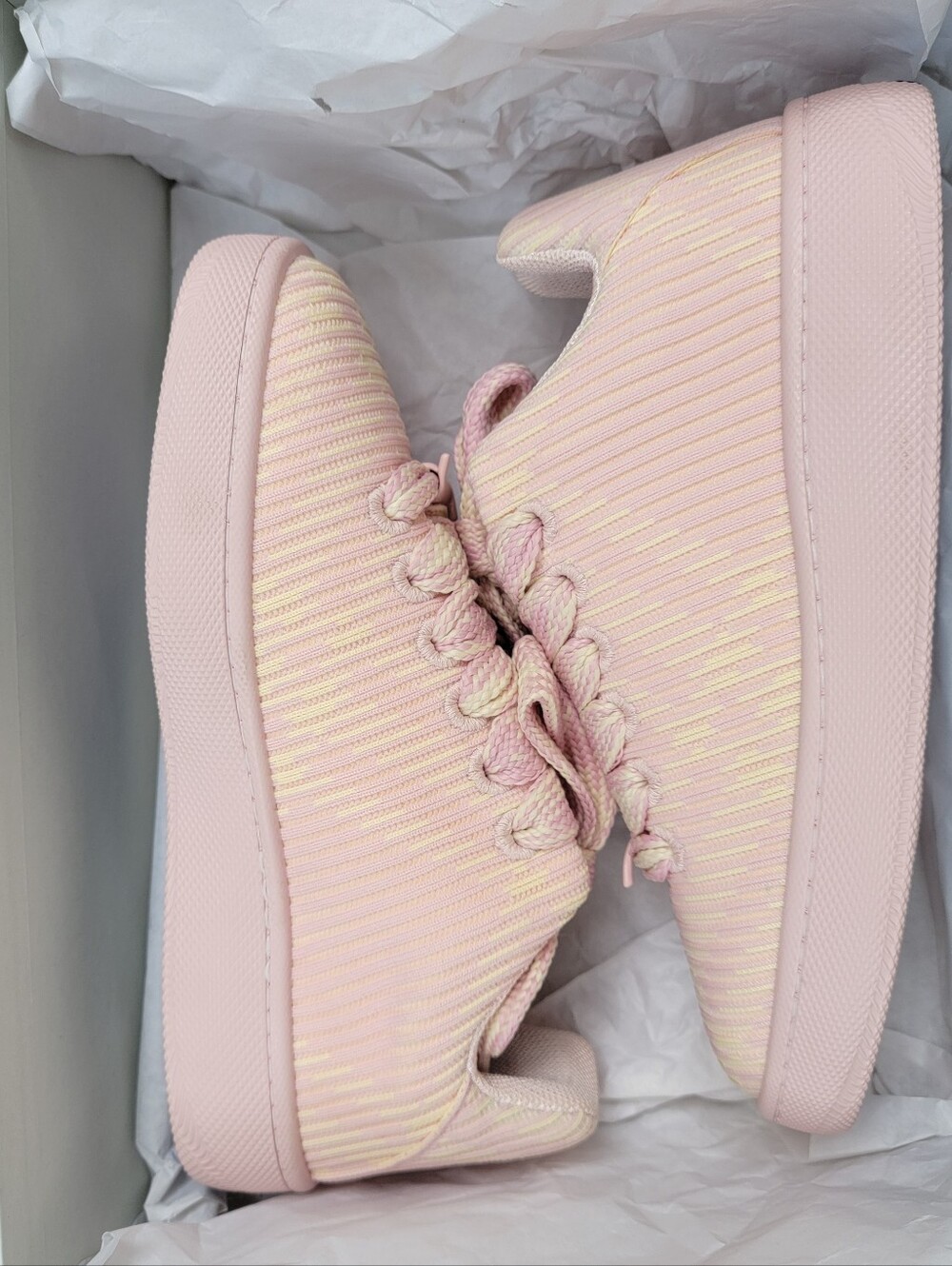 Burberry Knit Box Sneakers Woman Check Pink
